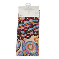 Patricia Fatt Aboriginal Art Cotton Teatowel - Rocks and Waterholes