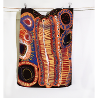Two Dogs Dreaming 4 - Better World Aboriginal Art Digital Print Cotton Teatowel