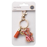 KOH Living Metal Koala Keyring /Tan Tassel - Home