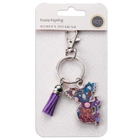 KOH Living Metal Koala Keyring /Purple Tassel - Women's Dreaming