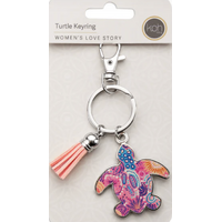 KOH Living Metal Turtle Keyring /Pink Tassel - Women's Love Story