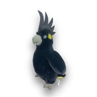 Small Black Cockatoo (YELLOW TAILED) (25cm) - Eco Buddies Plush Toy