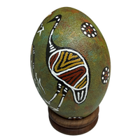 Dreamtime Kullilla Aboriginal Art Handpainted Emu Egg - Emu Dancer (3)
