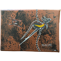 David Miller Stretched Canvas (18cm x 14cm) - Kangaroo (Brown/Black)