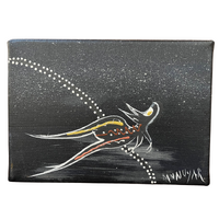 David Miller Stretched Canvas (18cm x 14cm) - Kangaroo (Black)