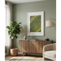Sandra Angus Aboriginal Art Framed Canvas (62cm x 44.5cm) - After the Rain