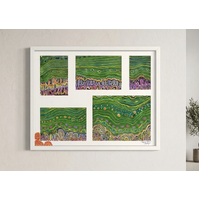 Sandra Angus Aboriginal Art Framed Canvas (62cm x 44.5cm) - Growing up on Country