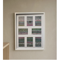 Sandra Angus Aboriginal Art Framed Canvas (62cm x 44.5cm) - Jarjum to Tidda Milestones