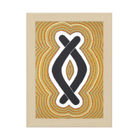  Framed Aboriginal Art PRINT (13cm x 18cm) - Boomerang Dreaming