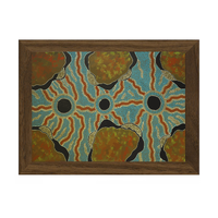 Framed Aboriginal Art PRINT (13cm x 18cm) - Cooper Basin