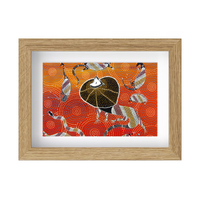 Framed Aboriginal Art PRINT (13cm x 18cm) - King of the Lizards