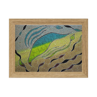 Framed Aboriginal Art PRINT (13cm x 18cm) - Leaf Dreaming