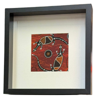 Box Framed Aboriginal Art Print (27cm x 27cm) - Oola the Lizard
