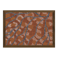 Framed Aboriginal Art Print [21cm x 30cm] - The Rivers Flowing