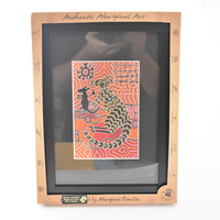 Murra Wolka Framed Aboriginal Art Print (23cm x 19cm) - Kangaroos