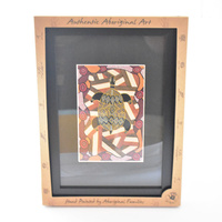 Murra Wolka Framed Aboriginal Art Print (23cm x 19cm) - Turtle