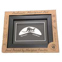Framed Handpainted Aboriginal Bone Art - Boomerang (Assorted Designs)