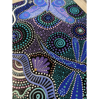 Butterfly and Dragonfly Stretched Canvas (25cm x 30cm) - Maree Bradbury Aboriginal Art