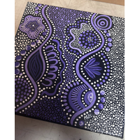 Maree Bradbury Aboriginal Art Stretched Canvas (20cm x 20cm) - Flowers