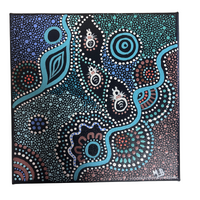 Maree Bradbury Aboriginal Art Stretched Canvas (20cm x 20cm) - Honey Bees