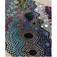 Maree Bradbury Aboriginal Art UNStretched Belgian Linen Canvas (41cm x 29cm) - Spring Flowers