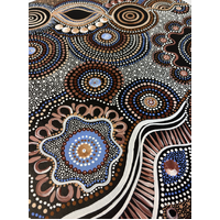 Maree Bradbury Aboriginal Art UNStretched Belgian Linen Canvas (55cm x 49cm) - Back to Country