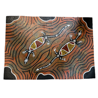 Unstretched Handpainted Aboriginal Art A4 Canvas (21cm x 29cm) - Goanna Connection [2]