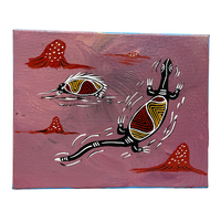 Original Aboriginal Art Painting Stretched Canvas (25cm x 20cm ) - Ground Dwellers