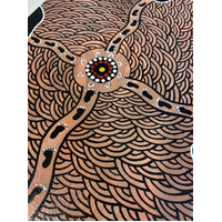 Original Aboriginal Art Painting Stretched Canvas (30cm x 40cm ) - Connecting and Meeting on Country