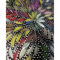 Raintree Aboriginal Art UNStretched Canvas (60cm x 45cm) - Bush Medicine Leaves and Seeds (Multi)