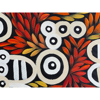 Raintree Aboriginal Art UNStretched Canvas [53cm x 38cm) - My Country-Atnangkerre (Red)