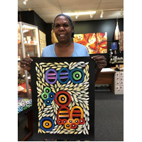 Raintree Aboriginal Art UNStretched Canvas [53cm x 38cm) - My Country-Atnangkerre (Multi)