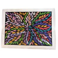 Raintree Aboriginal Art UNStretched Canvas [60cm x 45cm) - Bush Medicine Leaves 