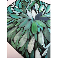 Raintree Aboriginal Art UNStretched Canvas [60cm x 45cm] - Bush Medicine Leaves, Healing Leaves
