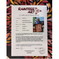 Raintree Aboriginal Art UNStretched Canvas (60cm x 45cm) - Bush Medicine Leaves (Multi/Pinks)