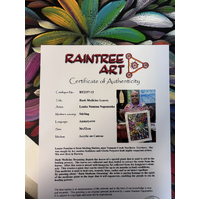 Raintree Aboriginal Art UNStretched Canvas [60cm x 45cm] - Bush Medicine Leaves (Multi)