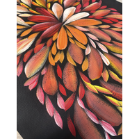 Raintree Aboriginal Art UNStretched Canvas [60cm x 45cm] - Bush Medicine Leaves (Oranges/Pinks)