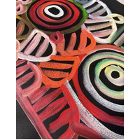 Raintree Aboriginal Art UNStretched Canvas (60cm x45cm) - Women's Ceremony, Body Paint (Aweleye Dreaming)