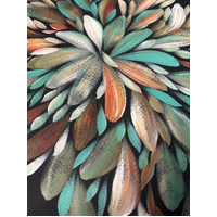 Raintree Aboriginal Art UNStretched Canvas [60cm x 45cm] - Bush Medicine Leaves (Greens/Beige)