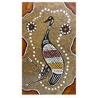 Handpainted Aboriginal Art Slate Tile (11cm x 19cm) - Emu