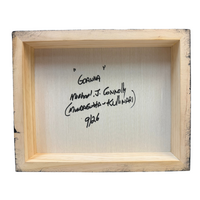 GOANNA - Handpainted Timber Canvas [25cm x 20cm] - Dreamtime Kullilla-Art