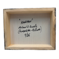 Kangaroo - Handpainted Timber Canvas [25cm x 20cm] - Dreamtime Kullilla-Art