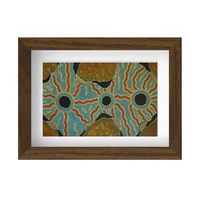 Framed Aboriginal Art PRINT (13cm x 18cm) - Coopa Basin