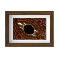 Framed Aboriginal Art PRINT (13cm x 18cm) - Wayamba the Turtle
