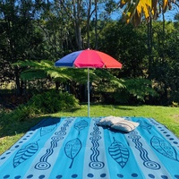 Aboriginal Recycled Mat - Large (3m x 3m) - Gumleaves and Waterholes