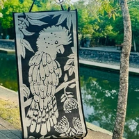 Cockatoo Haven (Black/Grey) Runner (0.8m x 1.8m) - Recycled Mat