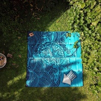 Turtle Rising (Aqua/Navy) [3m X 3m] - Recycled Plastic Mat