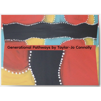 Generational Pathways Set 5) - Aboriginal Art designed Linen Envelope (185mm x 135mm)