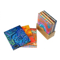 Handmade Aboriginal Art Paper Set (3) Mini Blank Journals - Set 2