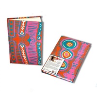 Handmade Aboriginal Art Paper BLANK Notebook - Two Dogs Dreaming